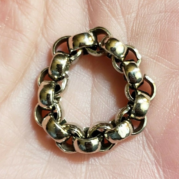 Vintage Silver Tone Chain Link Ring - Picture 4 of 7